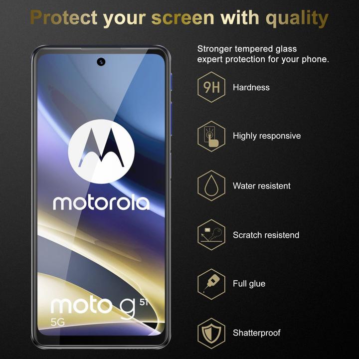 Produktbild Cadorabo Displayschutzglas (3 Stück, Motorola Moto G51 5G)