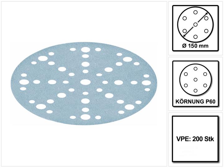 Image du produit Festool STF D150/48 Abrasifs Granat P60, 150mm, pour RO 150, ES 150, ETS 150, ETS EC 150, LEX 150 (P60)