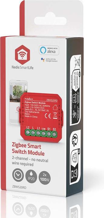 Actual product image Nedis SmartLife Power Switch | Zigbee 3.0 | 2x100 W | Terminal connection | App available for: Androi