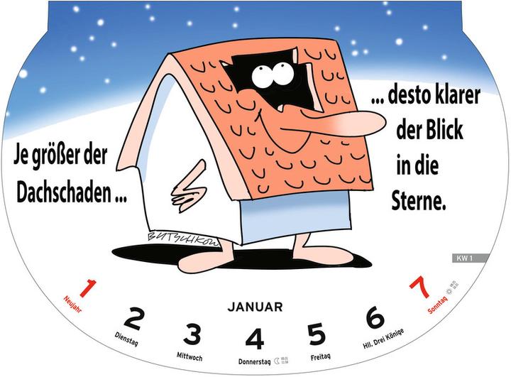 Image du produit Heye Calendrier illustré Proverbes stupides (21 x 29 cm, Non contraignant, Allemand)