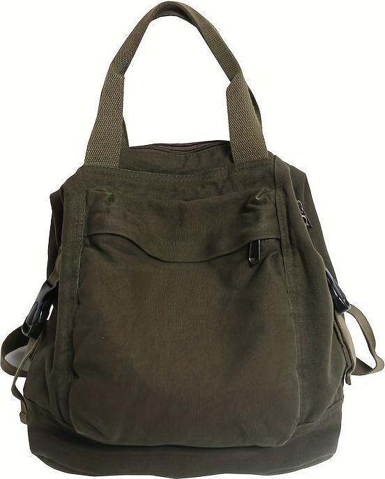Only-Bags.Store Vintage-inspirierter Freizeitrucksack, einfarbig, faltbar mit festen Schulterriemen