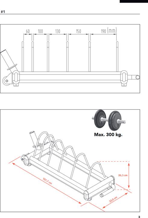 Tunturi Bumper Plate Carry Rack Ständer auf Rädern