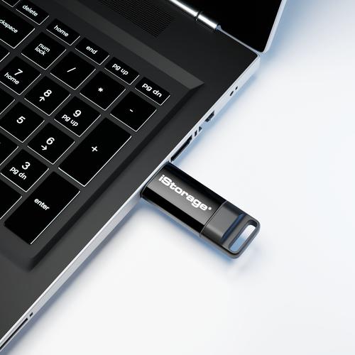 Produktbild Origin Storage iStorage IS-FL-DBT-256-64, 64 GB, USB tipo A, 3.2 Gen 1 (3.1 Gen 1), 170 MB/s, Cuffia, Nero (64 GB)