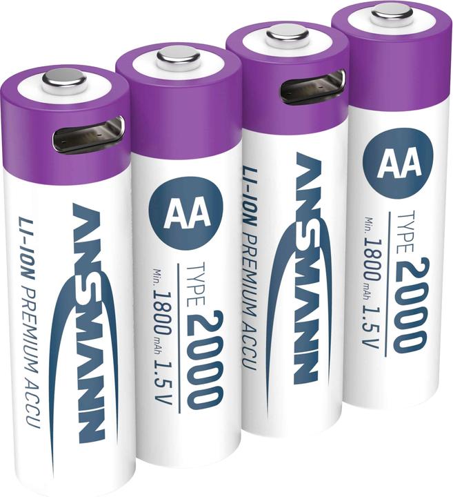 Produktbild Ansmann Li-Ion Premium Accu (4 Stk., AA, 1800 mAh)
