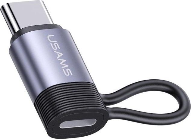 Actual product image Usams Adapter AU17 Lightning - USB-C 30W stalowy/aluminium SJ677LN01 (US-SJ677) (USB Type C, Lightning)