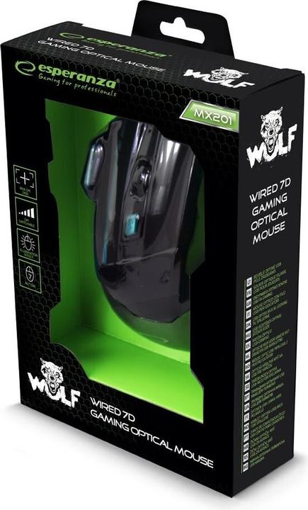 Immagine prodotto Esperanza EGM201B Mouse destro USB tipo A ottico 2400 DPI (Cablato)