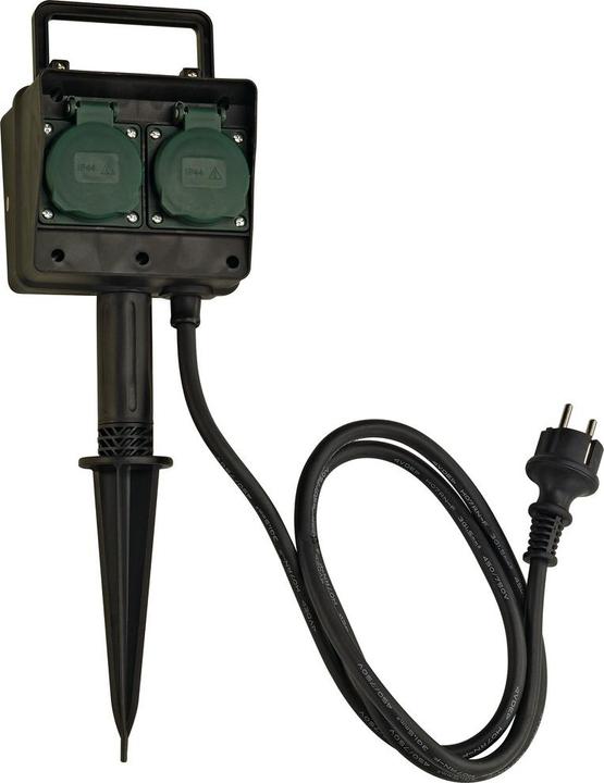 Actual product image Brennenstuhl Garden socket with earth spike (4 x, CEE 7/3, 1.40 m)