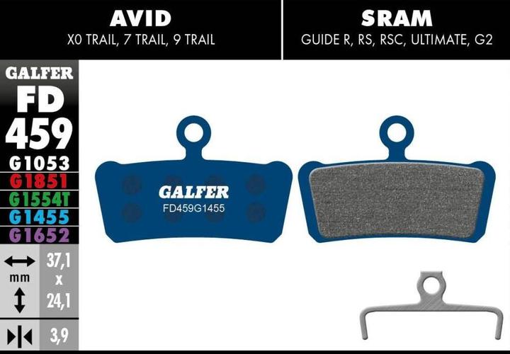 Galfer Bike GALFER Brake Pad FD459 Road "Avid Elixier X.0 / Trail 7.9 / Sram Guide" (SRAM, Avid, Trick stuff, Semi-metallic)