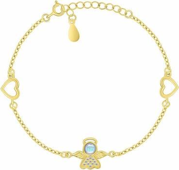 Brilio Silver - Delicate gold-plated bracelet with an angel BRC215Y