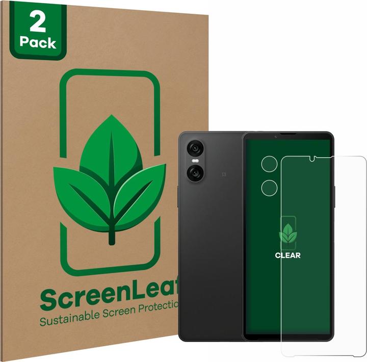 ScreenLeaf Schutzfolie nachhaltiger Displayschutz Displayschutzfolie Folie Klar Transparent (2 Stück, Sony Xperia 10 VI)