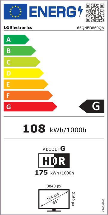 Energy Label LG 65QNED869QA (65", QNED86, LED, 4K, 2022)