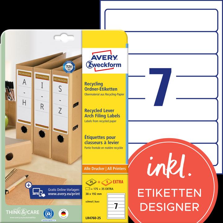 Image du produit Avery Étiquettes de classeur recyclées