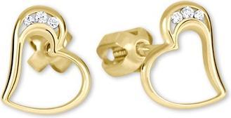 Actual product image Brilio Gold heart earrings with crystals 239 001 00772