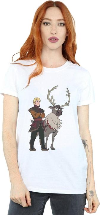 Actual product image Disney Womens/Ladies Frozen 2 Sven And Kristoff Cotton Boyfriend T-Shirt (4XL)
