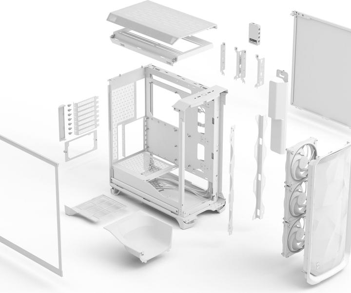 Actual product image Fractal Meshify 3 Ambience Pro RGB Clear Tint White (mATX, Mini-ITX, ATX, E-ATX)