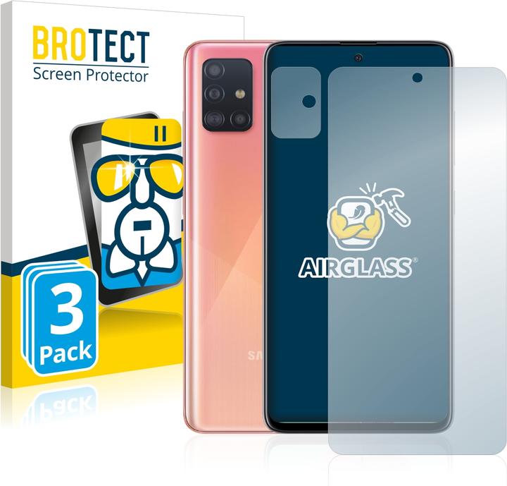 Produktbild BROTECT AirGlass Panzerglasfolie (3 Stück, Samsung Galaxy A51)