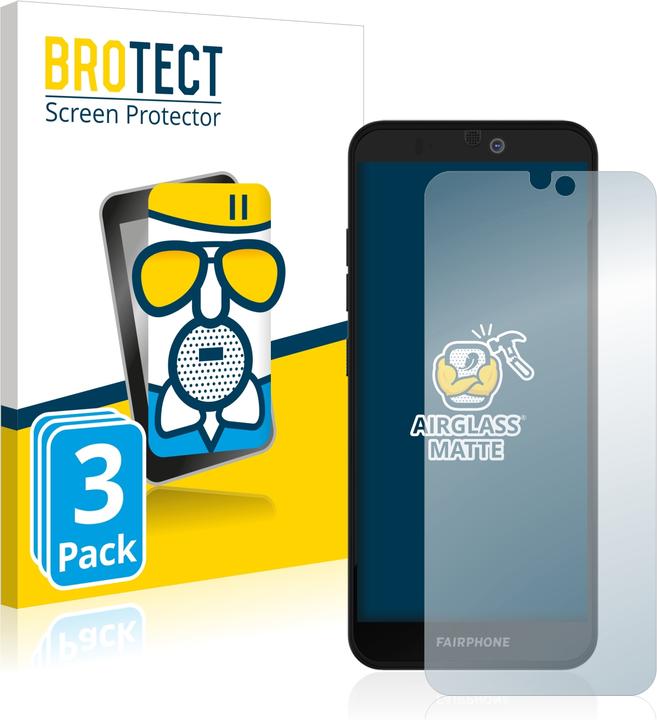 Produktbild BROTECT AirGlass Panzerglasfolie Matt (3 Stück, Fairphone 3+)