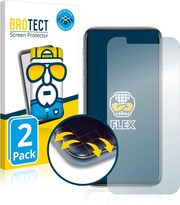 BROTECT Full-Cover Displayschutz (2 Stück, Apple iPhone X)