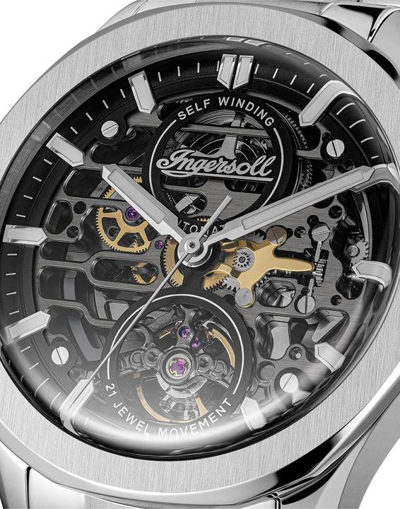 Actual product image Ingersoll 1892 Ingersoll I16701 Herrenuhr Ingersoll Bronc Automatik 44mm 5ATM (Skeleton watch, 44 mm)