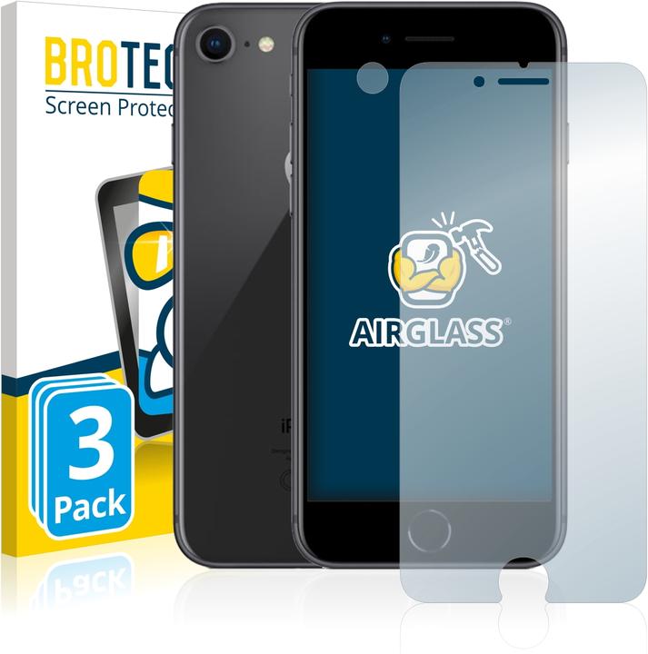 BROTECT AirGlass Panzerglasfolie (3 Stück, Apple iPhone 8)