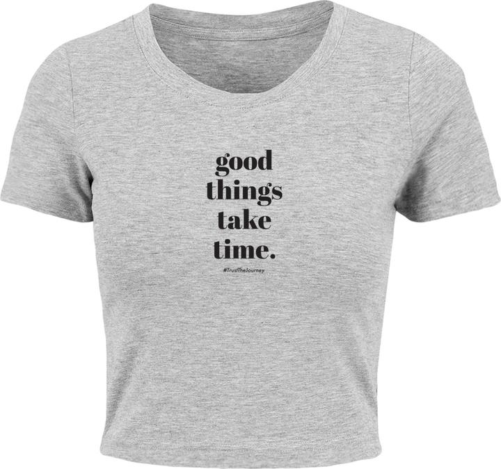 Produktbild Merchcode Ladies Good Things Take Time Cropped Tee - 118449 (XL)