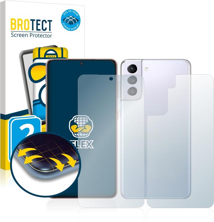 Produktbild BROTECT 2x Flex Full-Cover Displayschutzfolie für Samsung Galaxy S21 5G (Vorder + Rückseite) (2 Stück, Samsung Galaxy S21 5G)