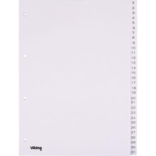 Office Depot Intercalaire A4 Blanc 31 pièces 4 compartiments polypropylène