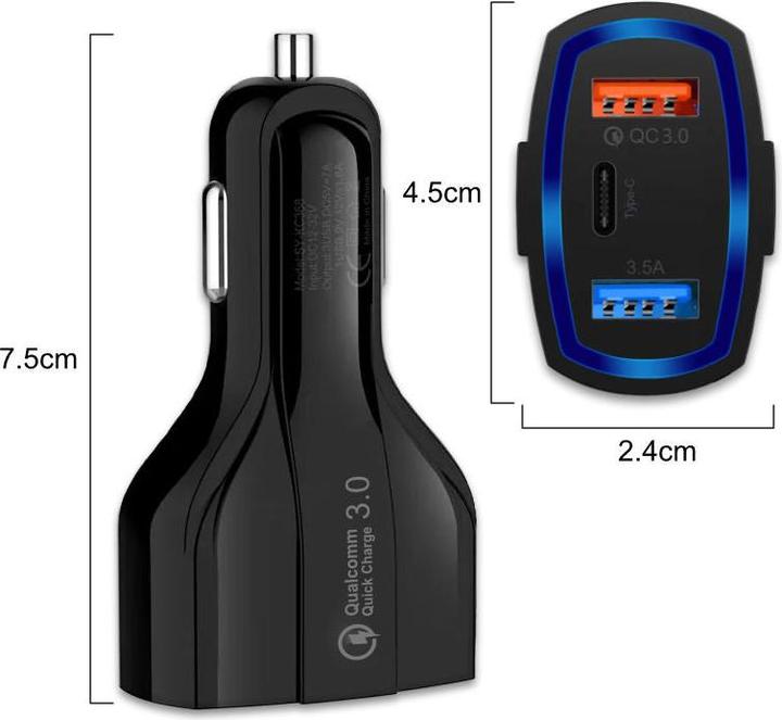 Image du produit Hermex Chargeur USB pour voiture Adaptateur USB pour voiture Chargeur USB pour voiture Adaptateur USB pour