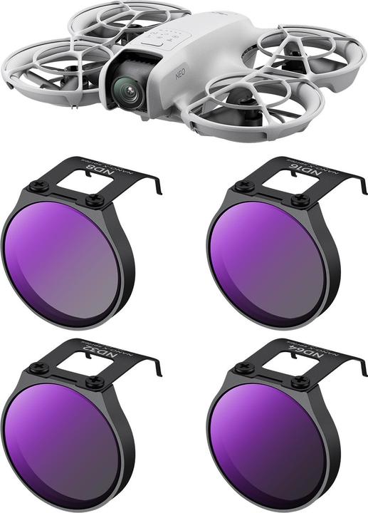 Produktbild K&F Concept 4pcs Filter Kits, ND8+ND16+ND32+ND64, HD, Anti-Reflection Green Coating, Waterproof and Scratch Resi (Kamera Akku)