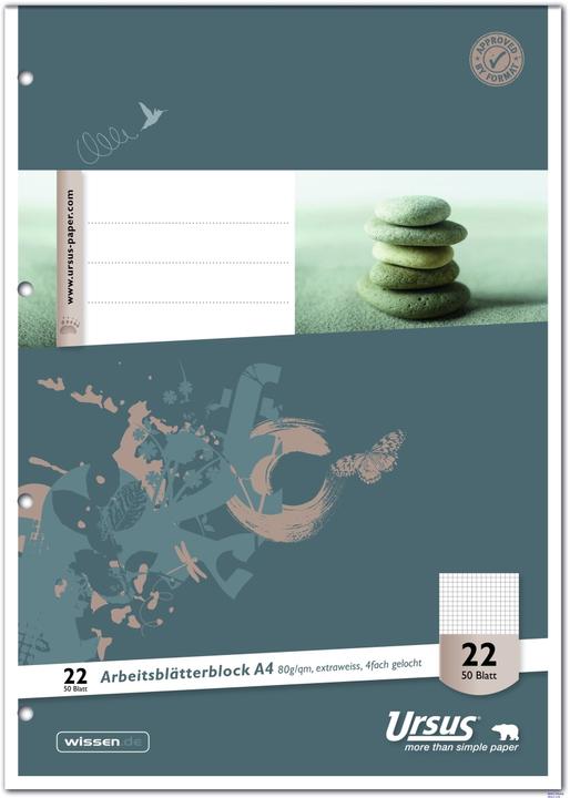Image du produit Ursus Bloc de feuilles de travail (A4, Quadrillé)