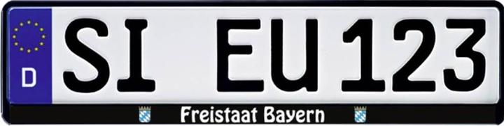 Produktbild HP Autozubehör Freistaat Bayern Kennzeichenhalter Schwarz (L x B x H) 13.5 x 53 (Front, Heck)