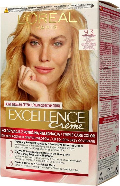 L'Oréal Paris L'Oreal Paris Excellence Creme Cream Coloring 9.3 very light golden blonde (9.3 very light golden blonde)