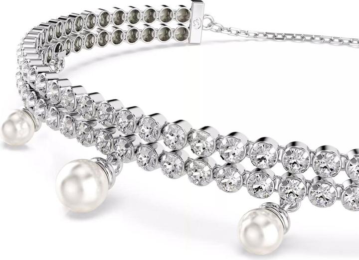 Immagine prodotto Swarovski x Ariana Grande Armband Kristallperle Rundschliff Weiss Rhodiniert (24 cm, Metallo Swarovski)