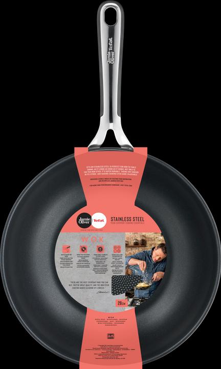 Produktbild Tefal Jamie Oliver Kitchen Essentials Wokpfanne (28 cm, Wok Pfanne, Edelstahl)