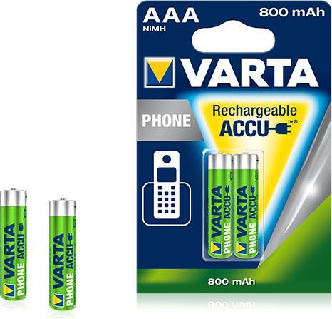 Productafbeelding Varta Accu Telefoon Opladen (2 Pcs., AAA, 800 mAh)