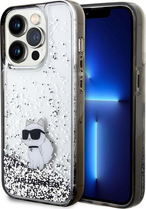 Immagine prodotto Karl Lagerfeld KLHCP14LLKCNSK Custodia rigida trasparente per iPhone 14 Pro 6,1" Liquid Glitter Choupette (Apple iPhone 14 Pro)