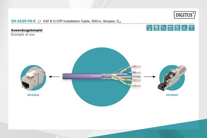 Productafbeelding Digitus Montagekabel Cat. 6 F (F/UTP, CAT6, 500 m)