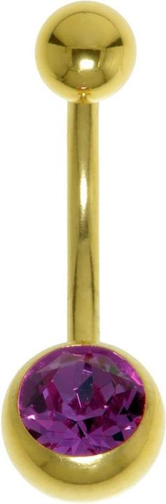 Image du produit Bijouteria Piercing nombril (Acier chirurgical 316L, Cristal Premium, Revêtement PVD (couleur or))