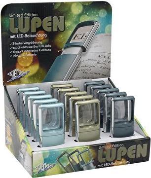 Produktbild Wedo Lupe eckig beleuchtet f.sort. Trendfarben incl. Batterien