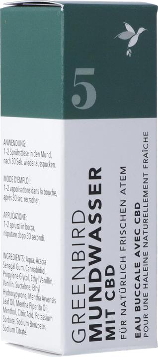 Produktbild Greenbird Mundwasser mit CBD 5 liq (10 ml, Mundspülung)