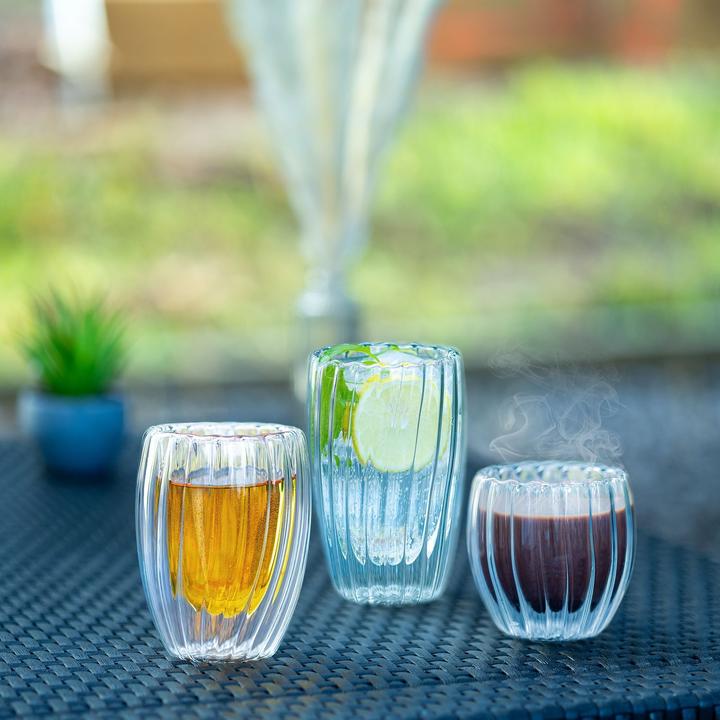Produktbild Intirilife Doppelwandiges Thermo Glas Striped Style (0.35 l, 1 x)
