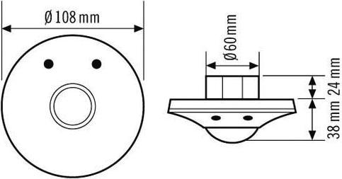 Actual product image Esylux ESY PDATMO 360i/8 KNX ceiling-mounted flush-mounted presence detector KNXBus (8 m)
