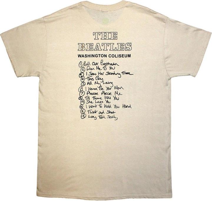 Actual product image The Beatles Unisex Adult Washington Coliseum 64 Promo & Setlist T-Shirt (S)