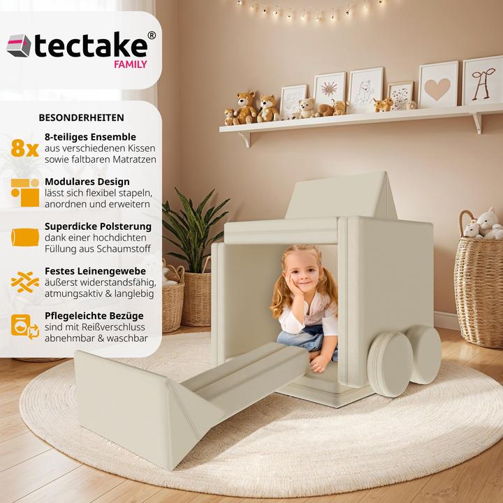 Produktbild tectake Spielsofa Lilly, 8-teilig, mit Schlaffunktion (Kindersofa)