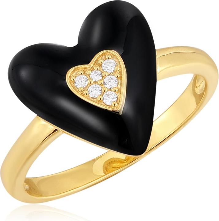 Immagine prodotto Glanzstücke München Cuore da donna in argento Sterling Cubic Zirconia Oro Giallo - 33806 (50, 925 Argento)