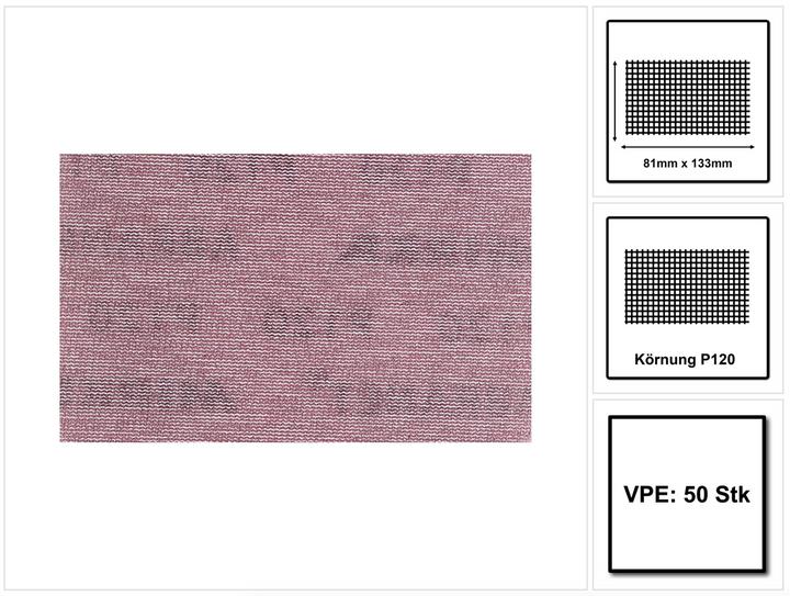 Immagine prodotto Mirka ABRANET Disco abrasivo Grip 81x133mm / P120 - 50 pezzi ( 5417805012 ) (P120)