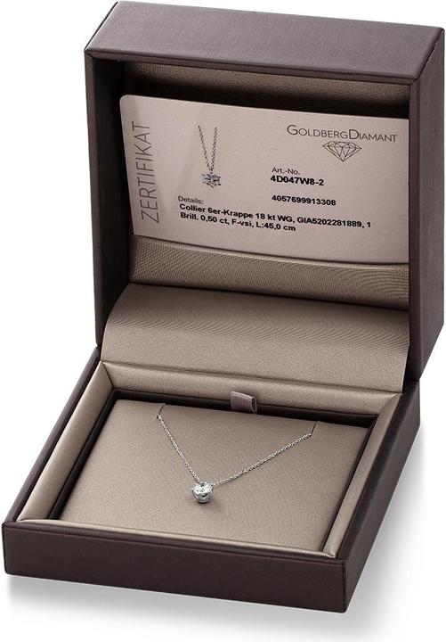 Actual product image Goldberg Diamant Vendome solitary necklace 750/1000 with GIA diamond certificate (White gold)