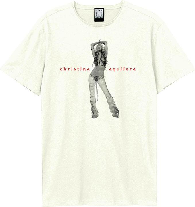 Actual product image Amplified Unisex Adult Stripped Christina Aguilera T-Shirt (XS)