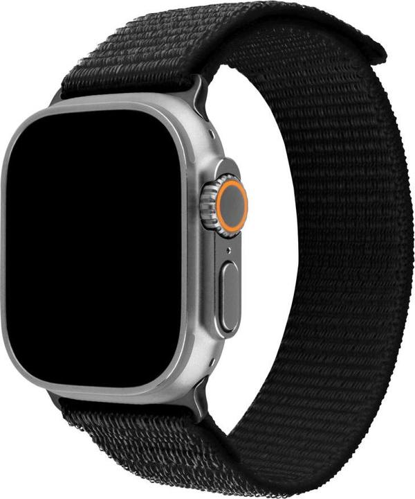Fixed Nylon sportief bandje voor Apple Watch Ultra 49 mm, zwart