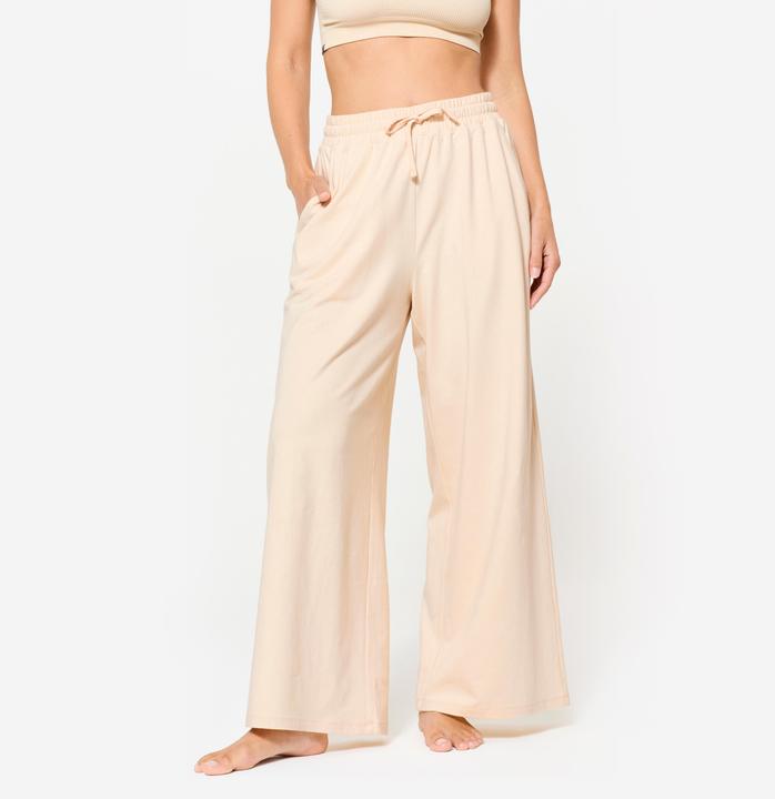 Actual product image Domyos Jogginghose Damen weit - 520 cremeweiss (W26/L30)